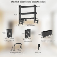 Over the Sink Dish Drainer Drying Rack 3 Tier Over Sink Dish rack for a Tidy Kitchen Sink Shelf Organized Space-Saving Dish Rack with Cover for Dishes, Glasses, Bowls, and Cutlery