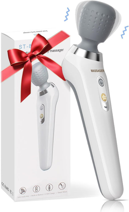 Cordless Rechargeable Vibrating Personal Massager for Women, Electric Handheld Back Massager, Powerful, Waterproof, Soft Silicone Massage Head, Long Battery, Great Gift