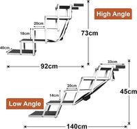 Dog Car Ramp, Upgraded 5 Steps Dog Stairs for Medium and Large Dogs, Portable Folding Pet Ramp, Aluminum Telescoping Dog Steps for Cars, Trucks, Non-Slip Lightweight Car Dog Ladder