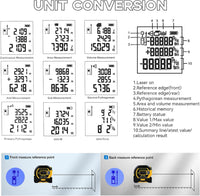 Laser Tape Measure, 2 in 1 Digital Laser Distance Meters with LCD Display & self-Locking Device, 40m Rechargeable Laser Measurement Tool & 5m Tape Measure, Area/Volume/Distance