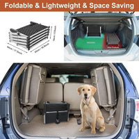 Dog Car Ramp, Upgraded 5 Steps Dog Stairs for Medium and Large Dogs, Portable Folding Pet Ramp, Aluminum Telescoping Dog Steps for Cars, Trucks, Non-Slip Lightweight Car Dog Ladder