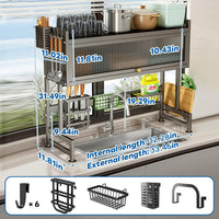 Over the Sink Dish Drainer Drying Rack 3 Tier Over Sink Dish rack for a Tidy Kitchen Sink Shelf Organized Space-Saving Dish Rack with Cover for Dishes, Glasses, Bowls, and Cutlery