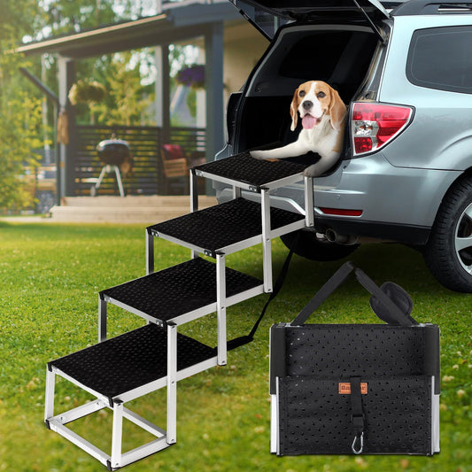 Pet Steps Lightweight Aluminum Foldable Dog Steps for Cars and SUV