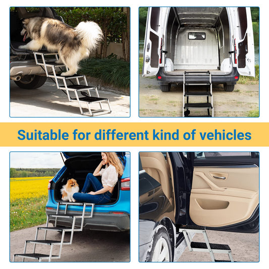 Pet Steps Lightweight Aluminum Foldable Dog Steps for Cars and SUV